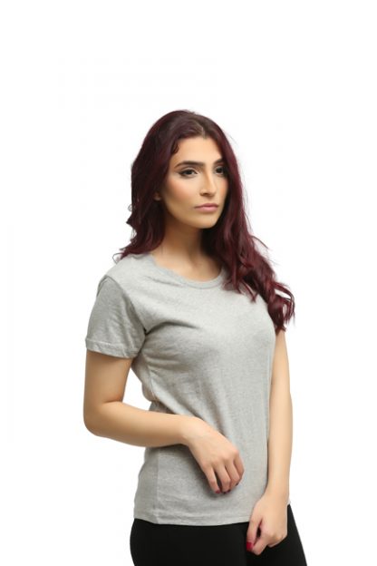 Women's Basic Heather Grey Half Sleeves T-Shirt
