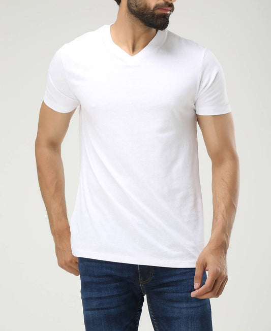 Basic V-Neck T-Shirt White