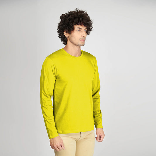 Basic Yellow Full Sleeves T-Shirt