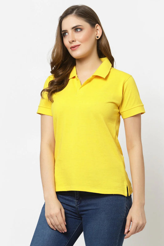 Women's Yellow Polo Shirt