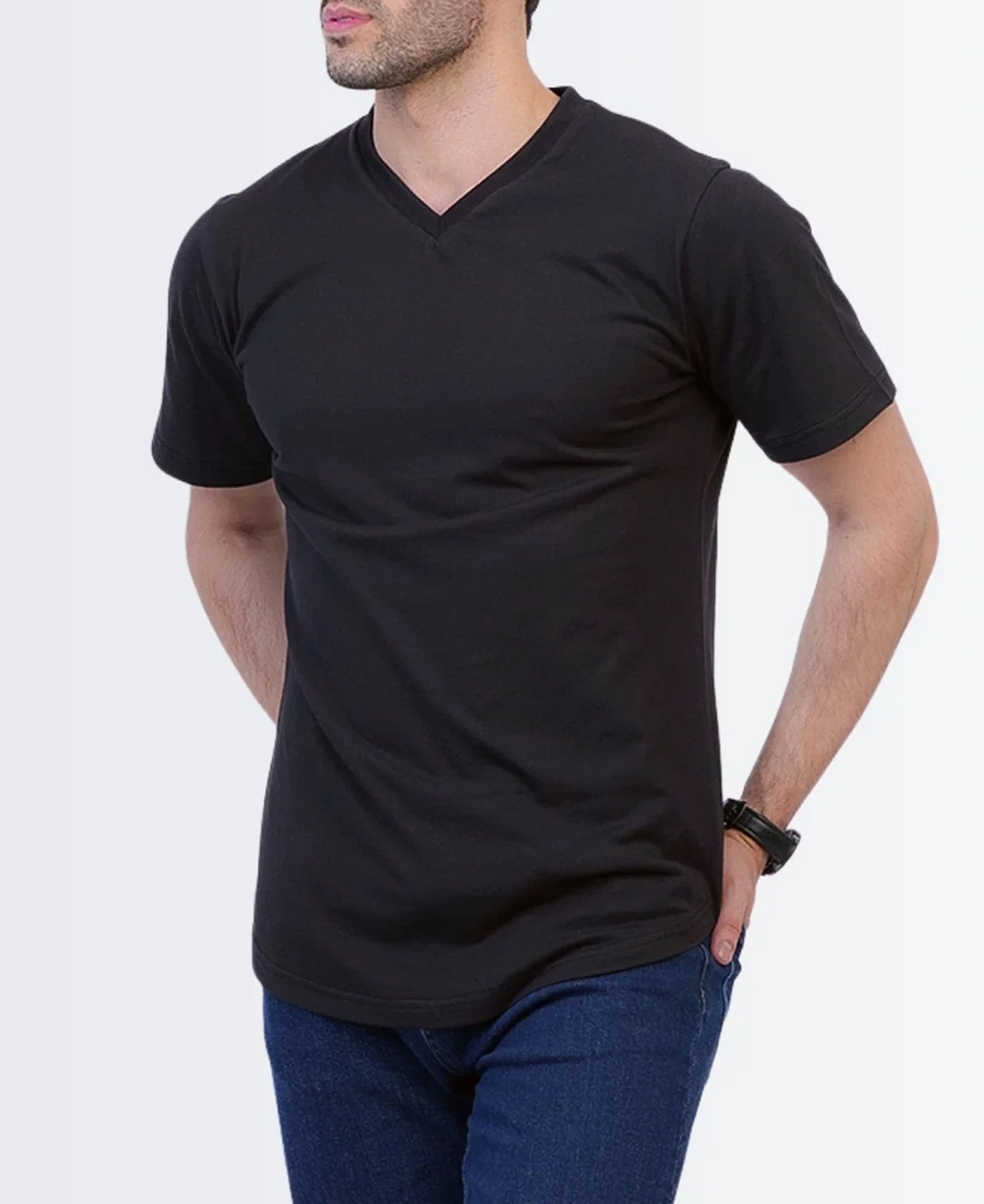 Basic V-Neck T-Shirt Black