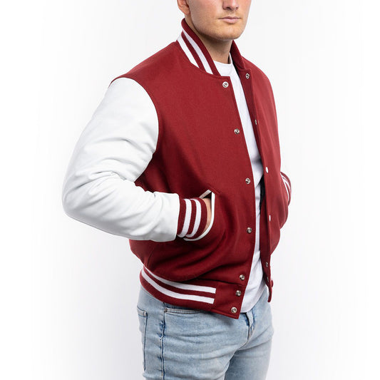 Men's Maroon Baseball Jacket