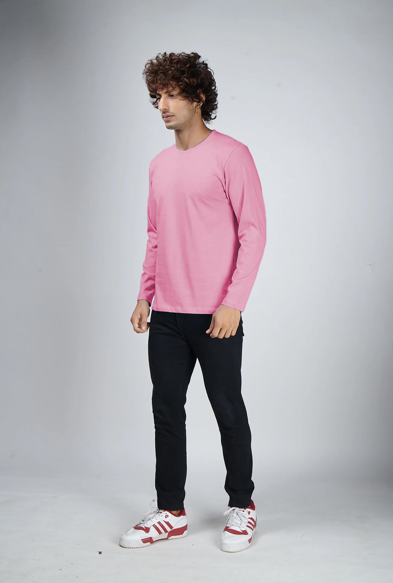 Basic Pink Full Sleeves T-Shirt