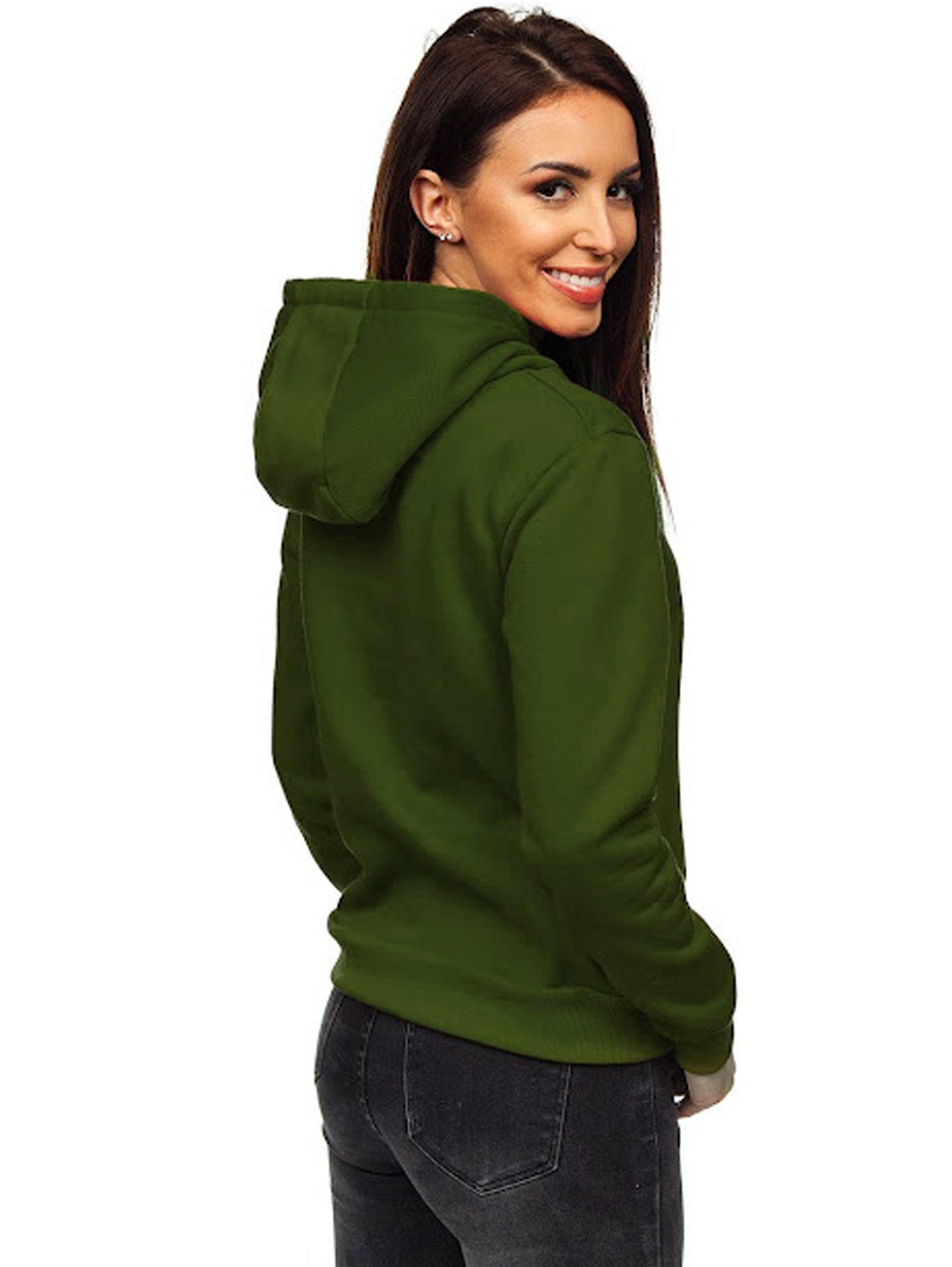 Basic Women's Olive Green Hoodie
