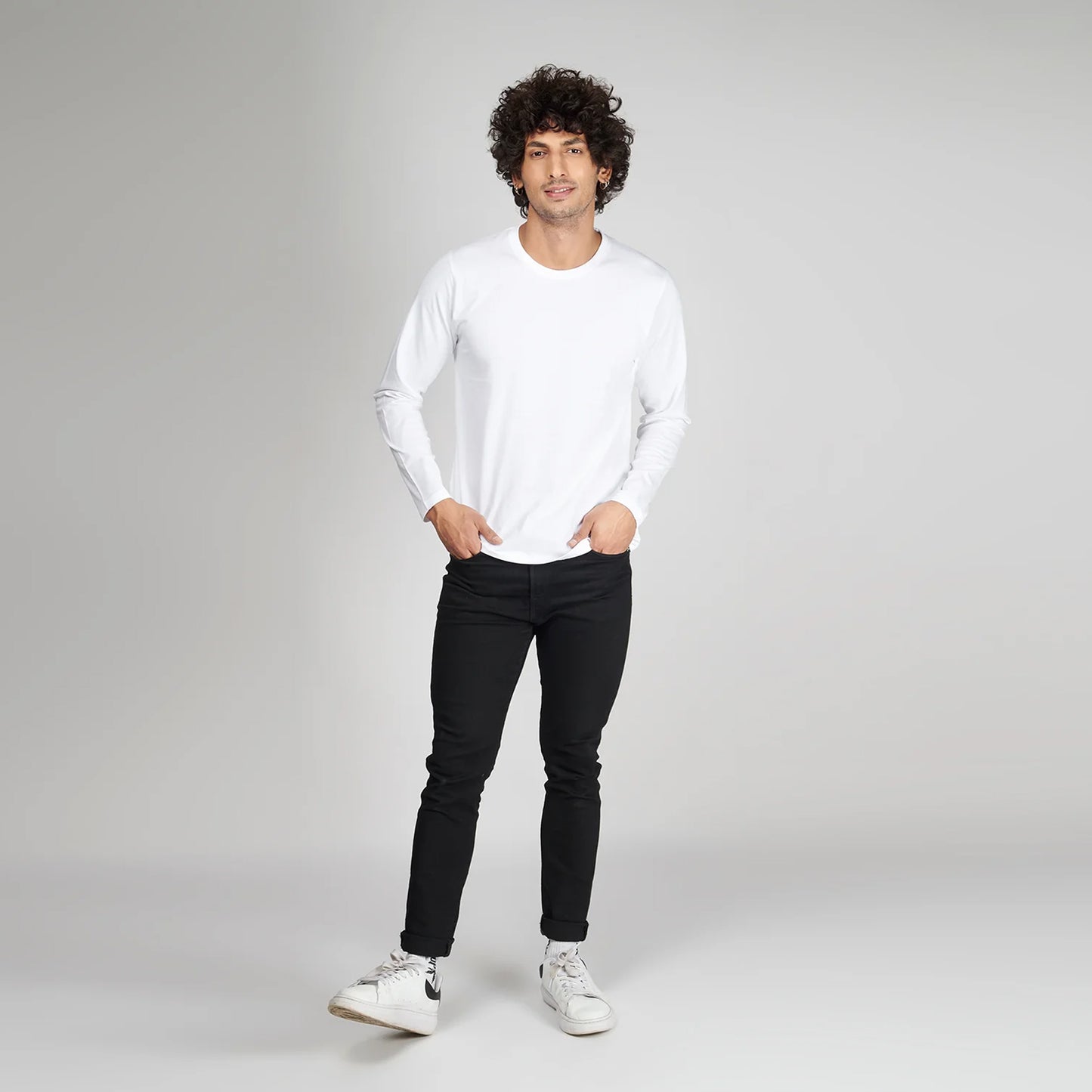 Basic White Full Sleeves T-Shirt