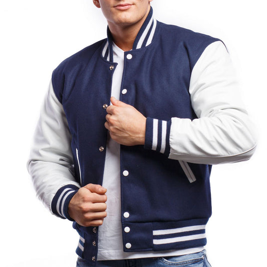 Men's Navy Blue Baseball Jacket
