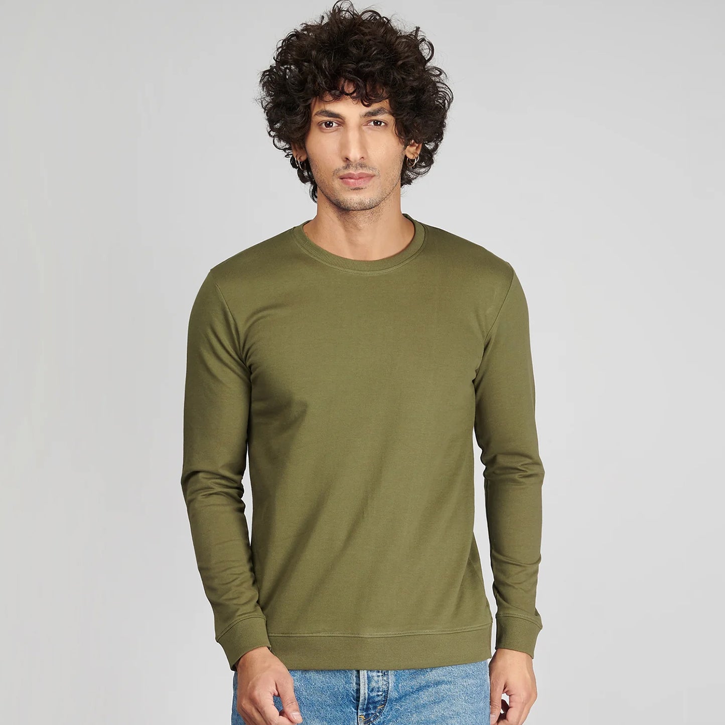 Basic Army Green Sweatshirt