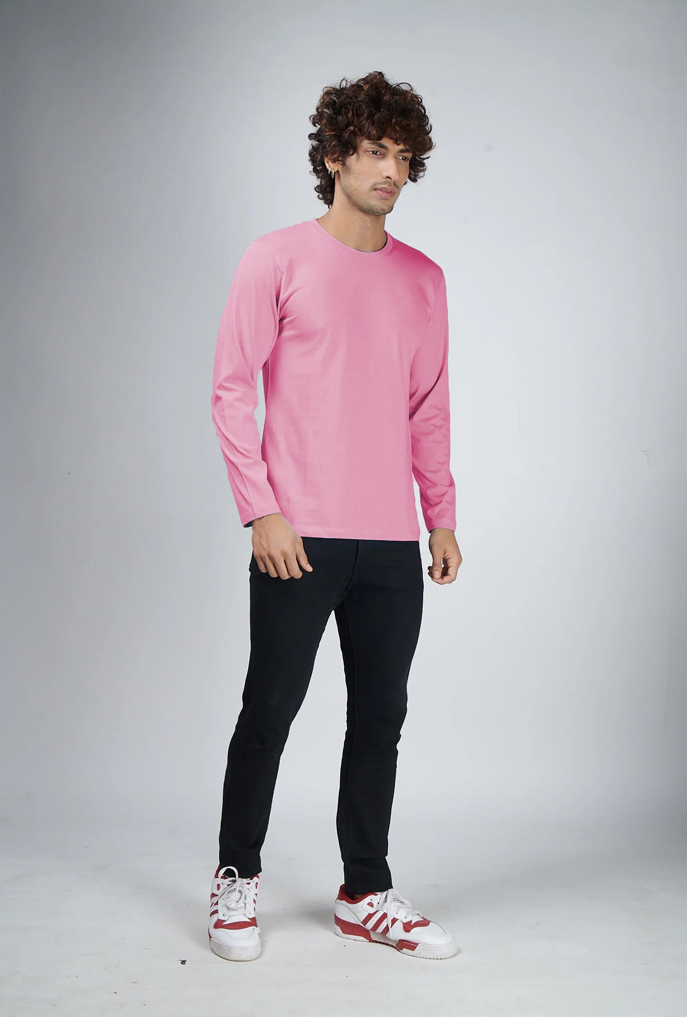 Basic Pink Full Sleeves T-Shirt