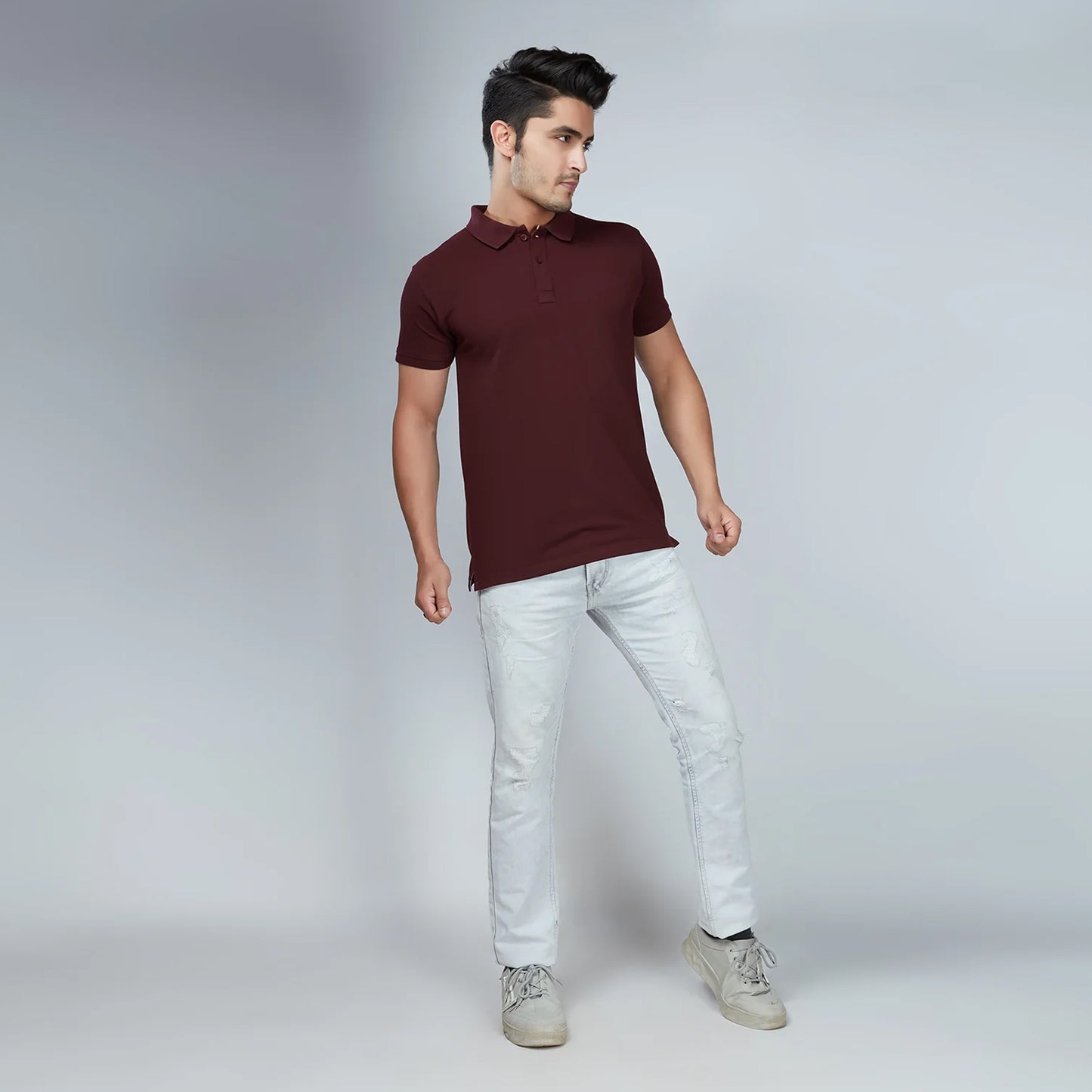 Men's Maroon Polo T-Shirt