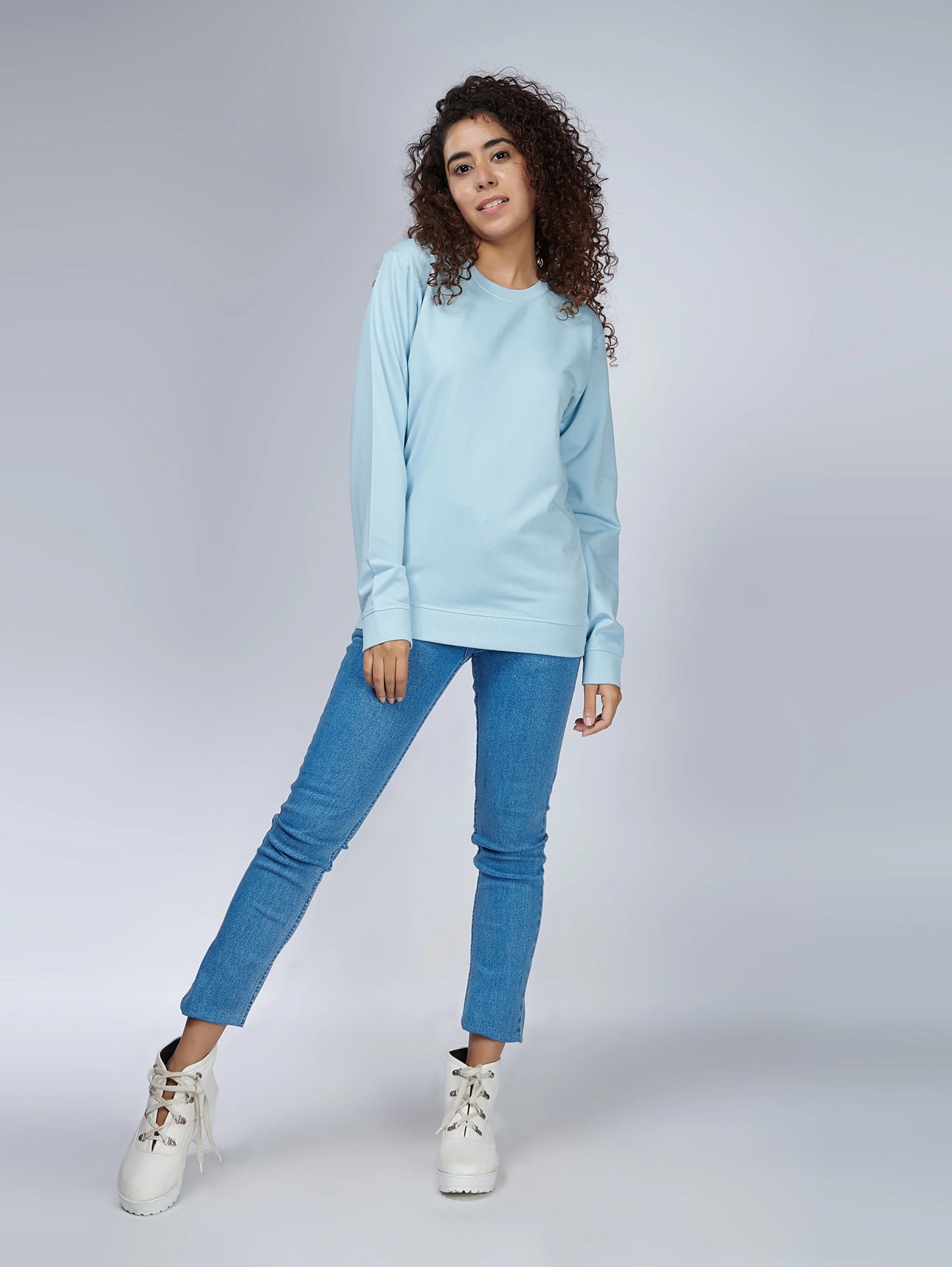 Women's Basic Sky Blue Sweatshirt
