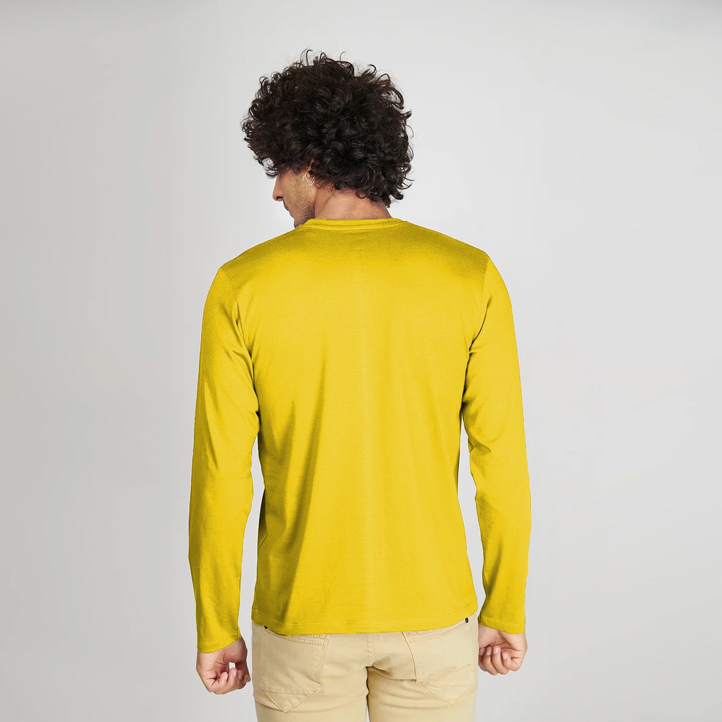Basic Yellow Full Sleeves T-Shirt