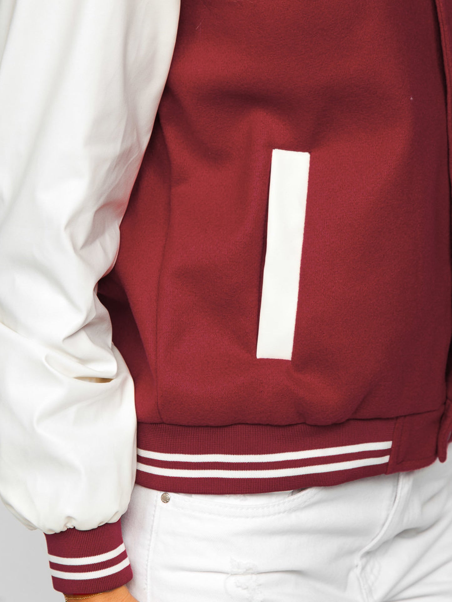 Women's Maroon Baseball Jacket