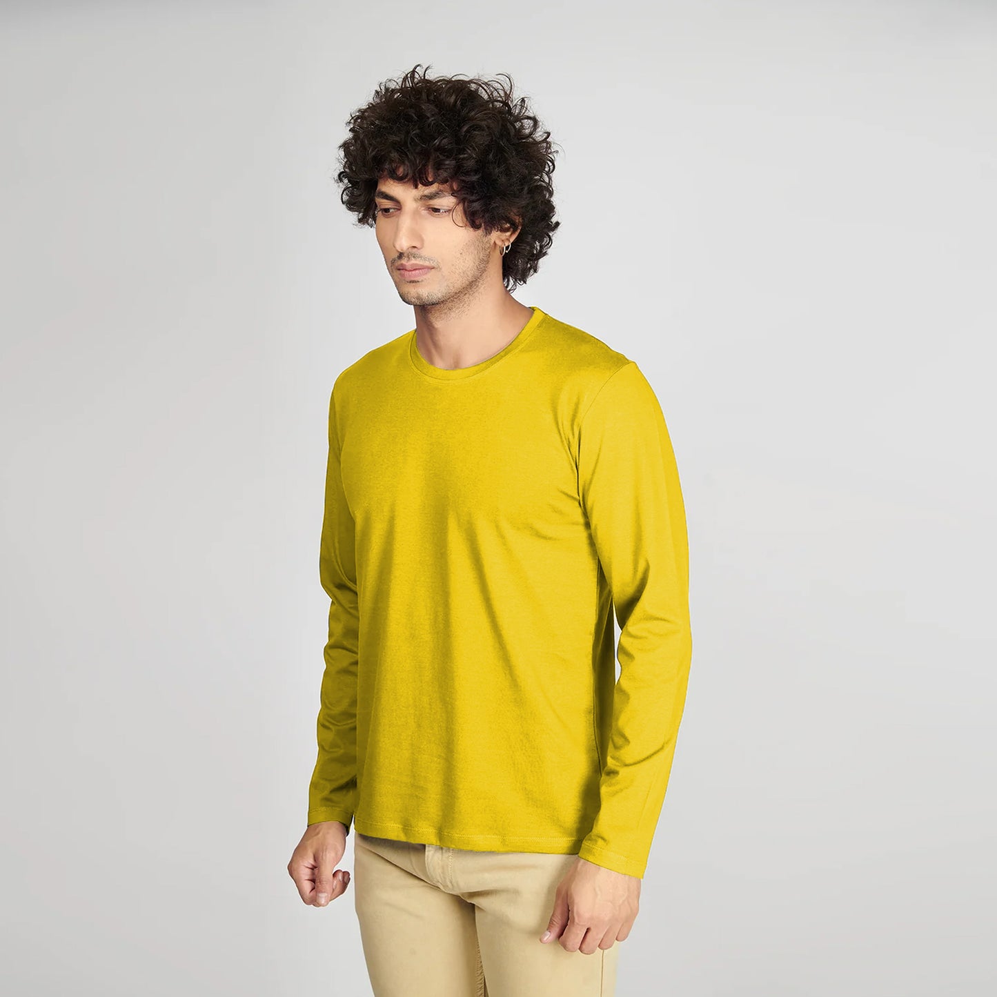 Basic Yellow Full Sleeves T-Shirt