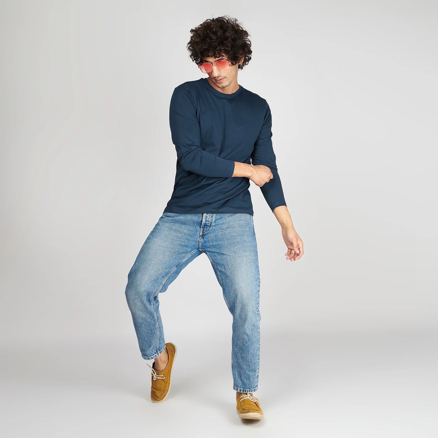 Basic Petroleum Blue Full Sleeves T-Shirt