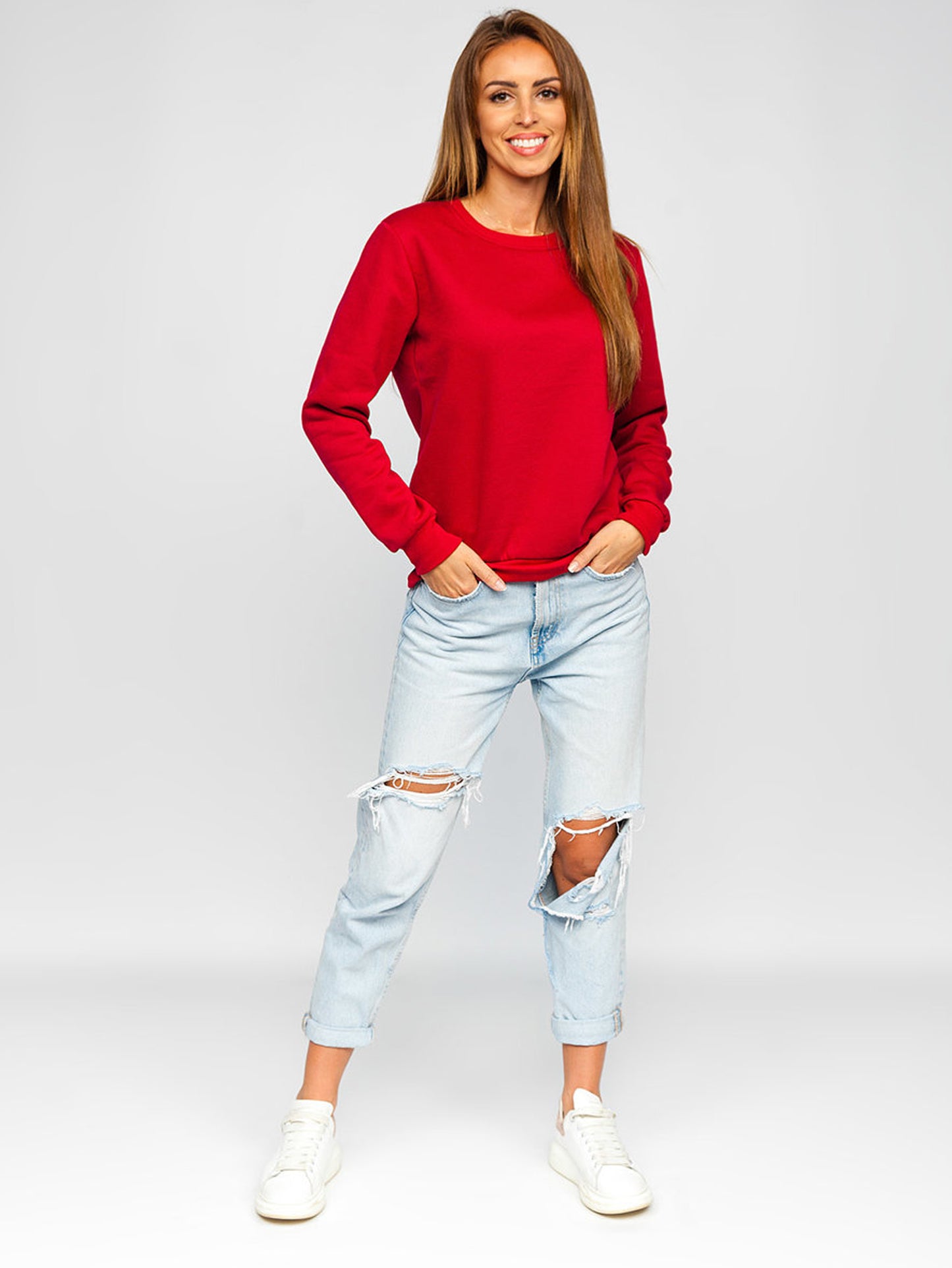 Women's Basic Maroon Sweatshirt