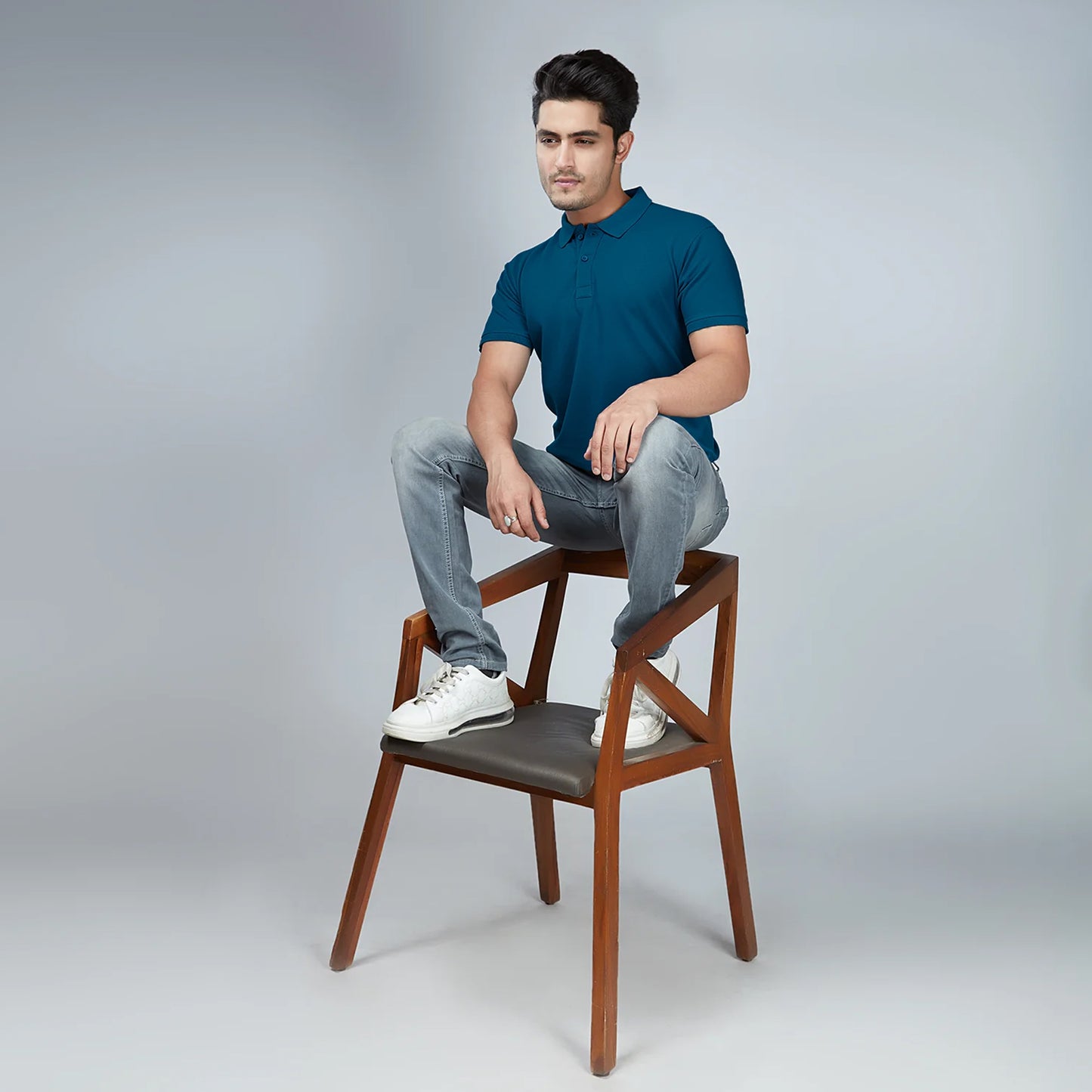 Men's Petroleum Blue Polo T-Shirt
