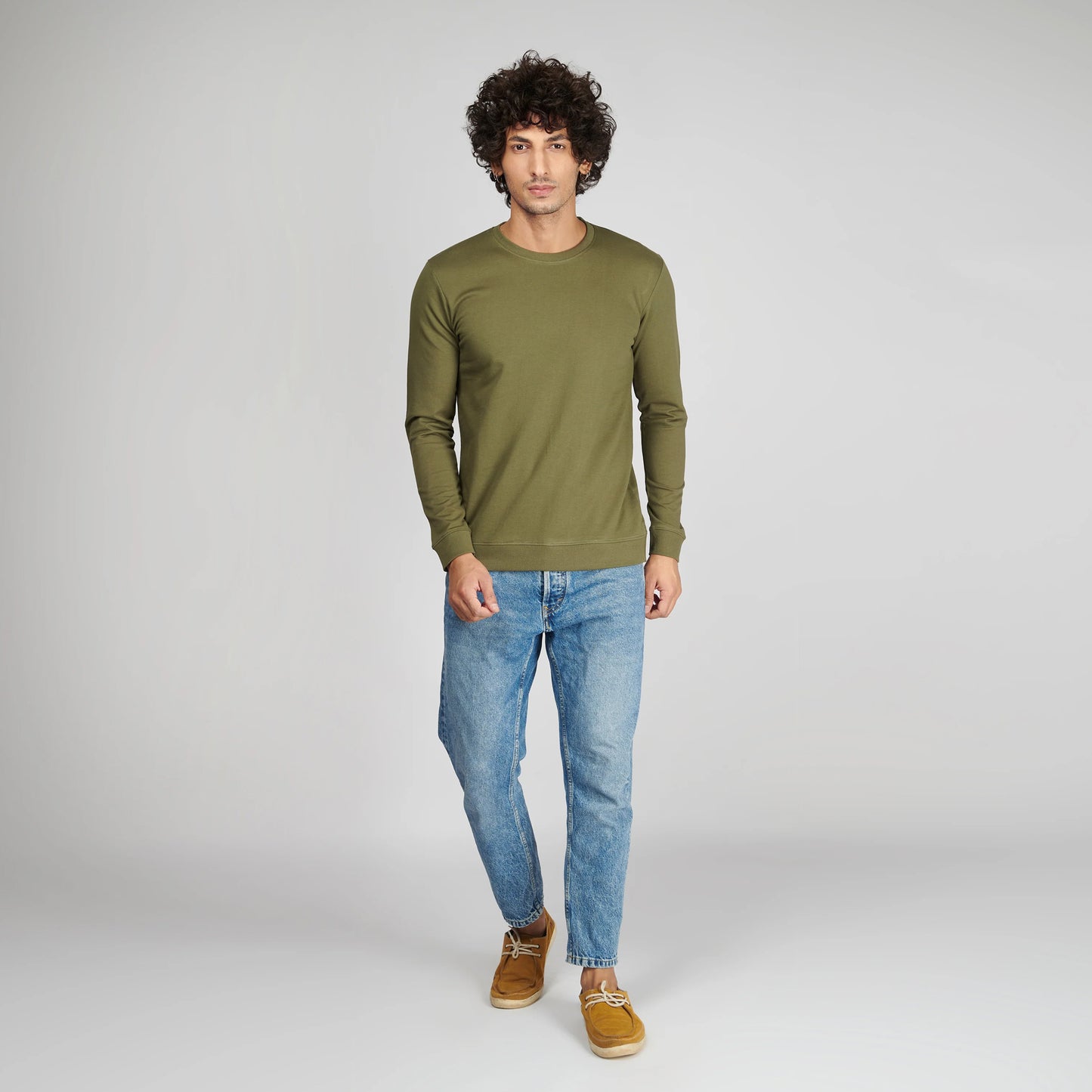 Basic Army Green Sweatshirt