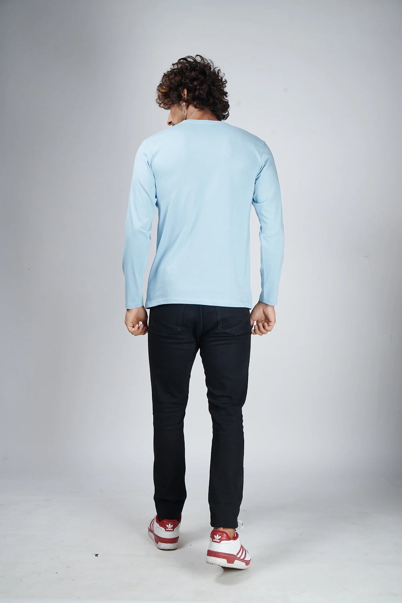 Basic Sky Blue Full Sleeves T-Shirt