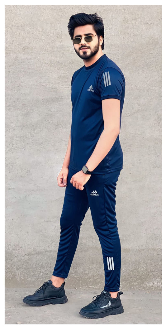 Adidas Three Stripes Tracksuit Navy Blue Color