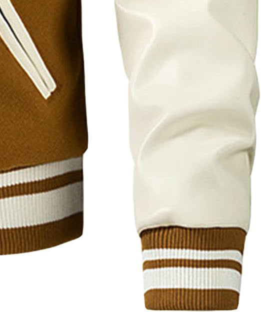 Camel Brown Color Baseball Jacket