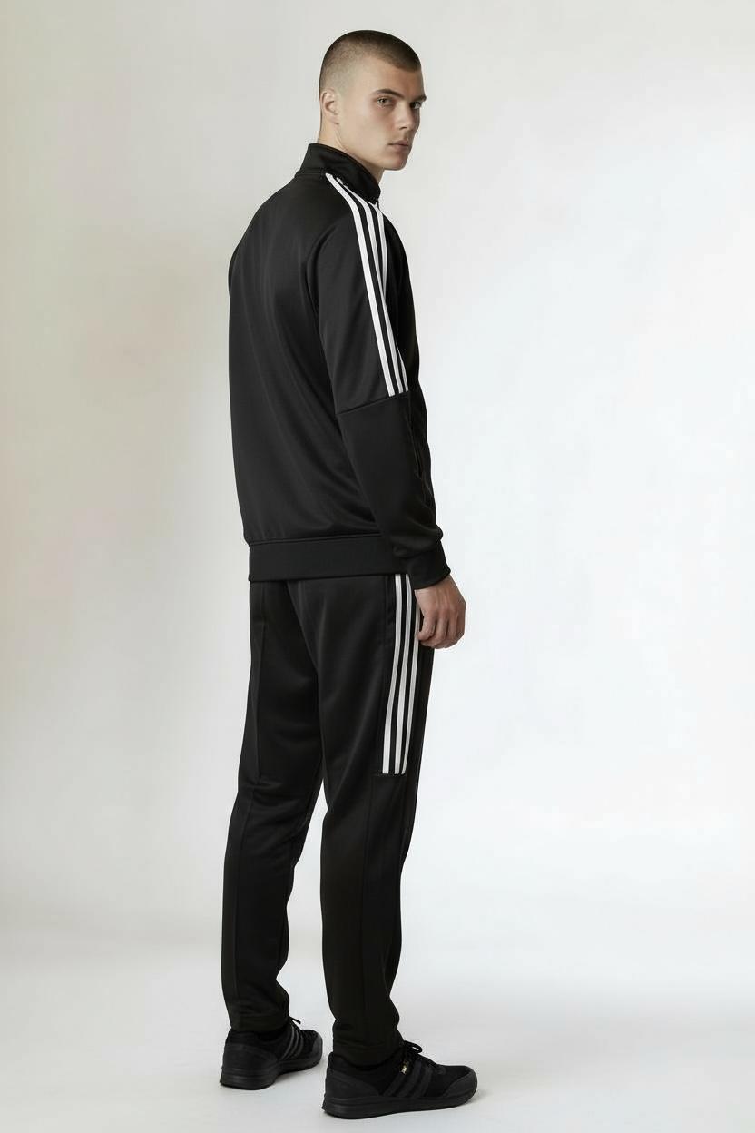 Adidas 3-Stripe Tracksuit – Black – Micro Stretch DRI-FIT Fabric