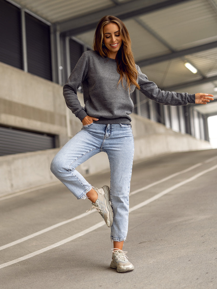 Women's Basic Charcoal Sweatshirt