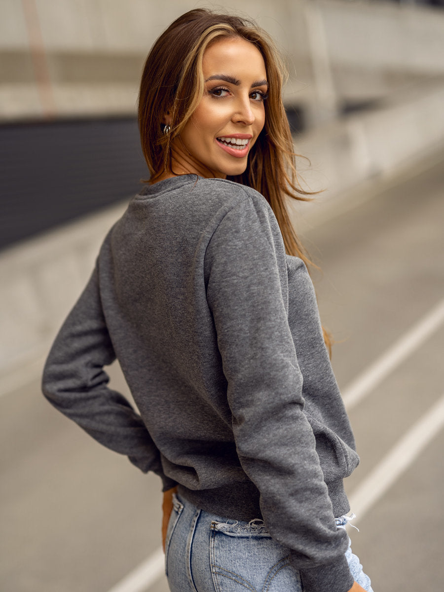 Women's Basic Charcoal Sweatshirt
