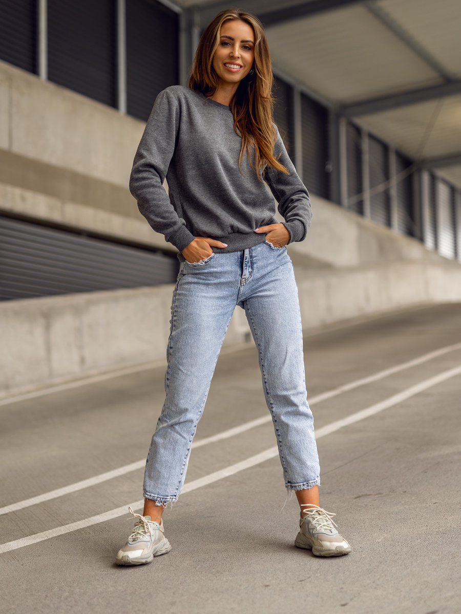 Women's Basic Charcoal Sweatshirt