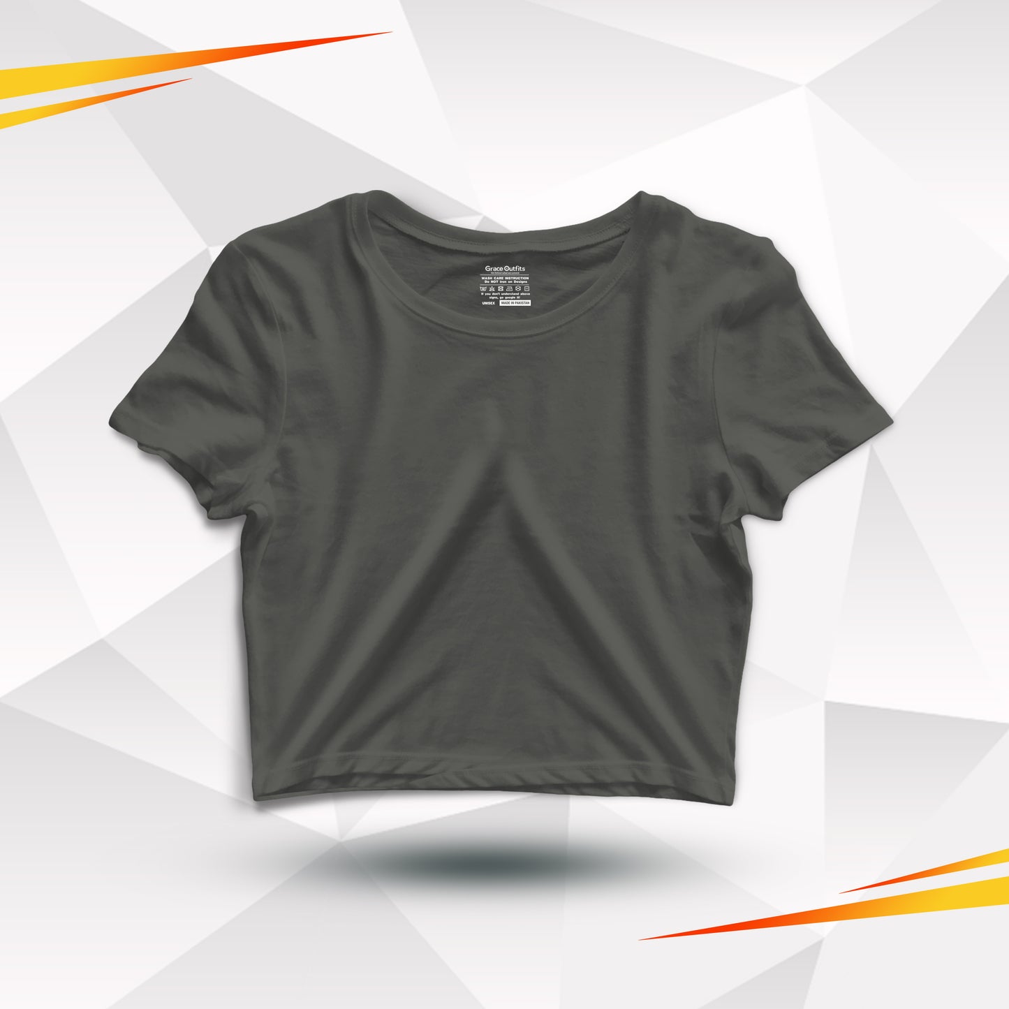 Dark Gray Basic Cotton Crop Top