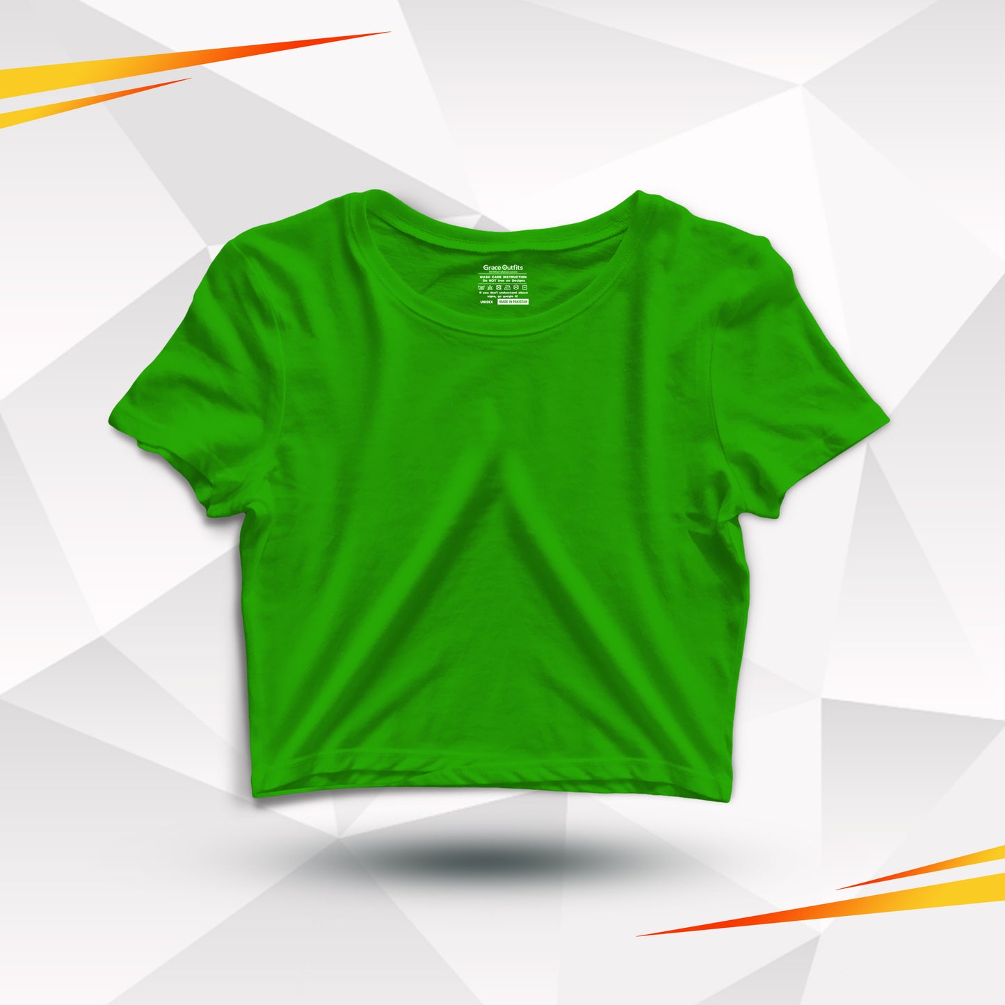 Dark Green Basic Cotton Crop Top