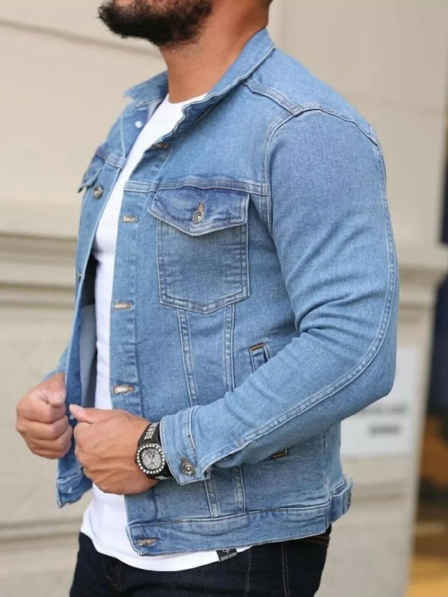 Men s Light Blue Blue Denim Jacket