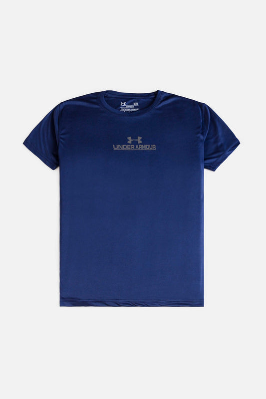 Navy Blue Under Armour Front Logo DRI-FIT T-Shirt