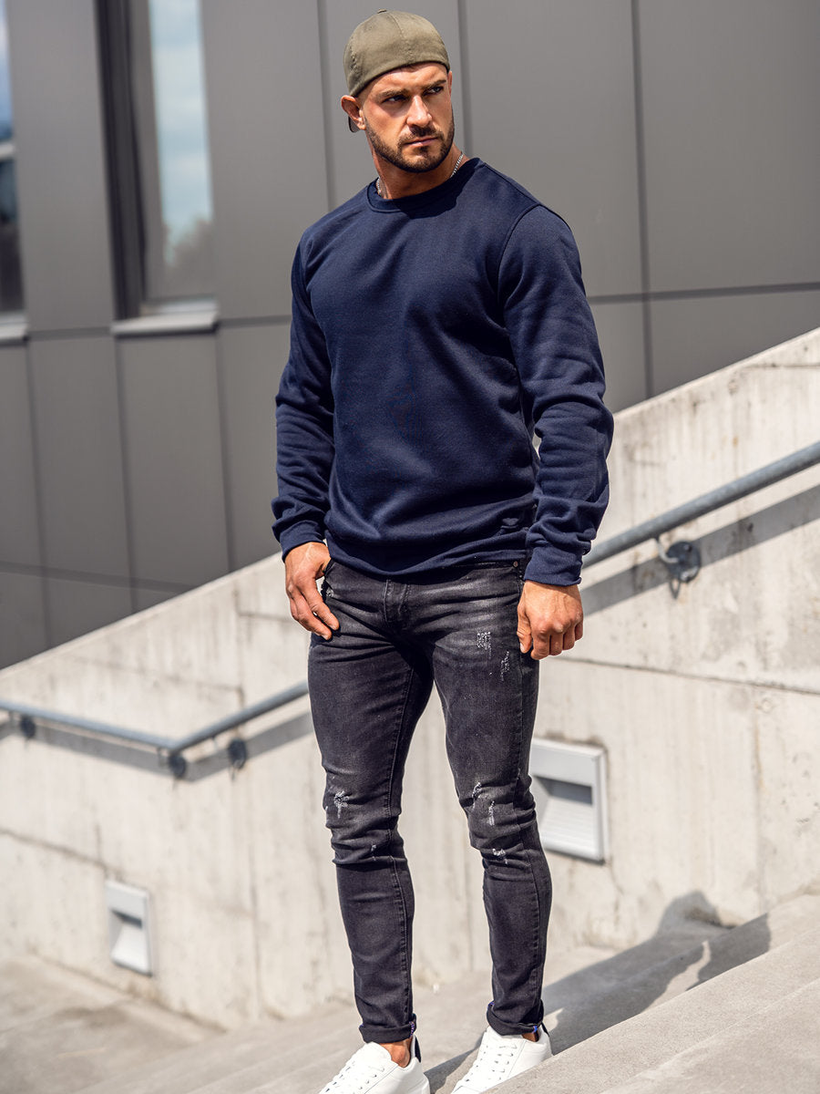 Basic Navy Blue Sweatshirt