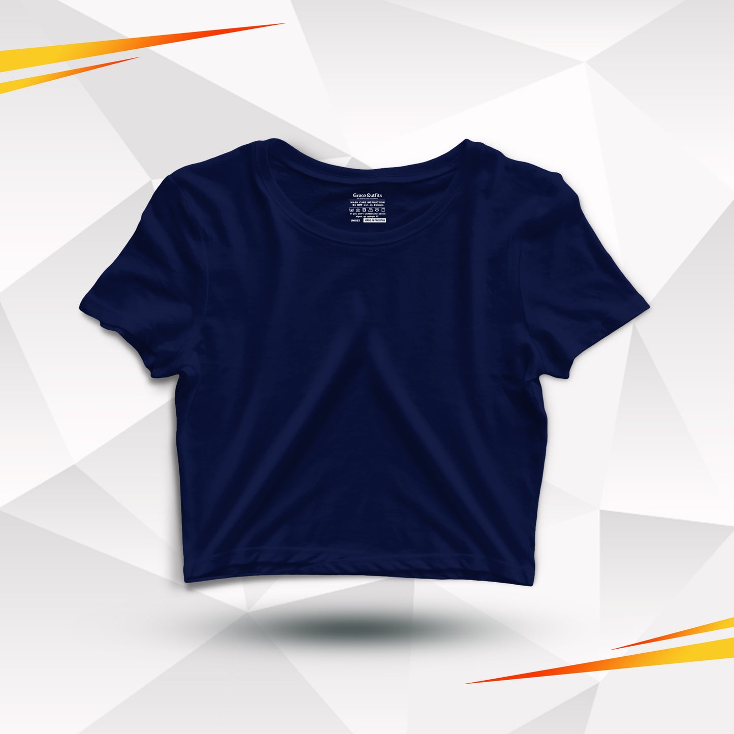 Navy Blue Basic Cotton Crop Top