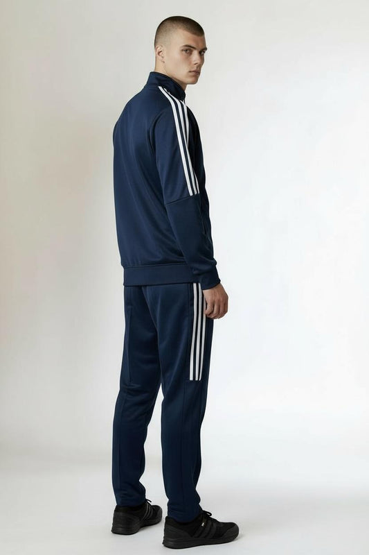 Adidas 3-Stripe Tracksuit – Navy Blue – Micro Stretch DRI-FIT Fabric