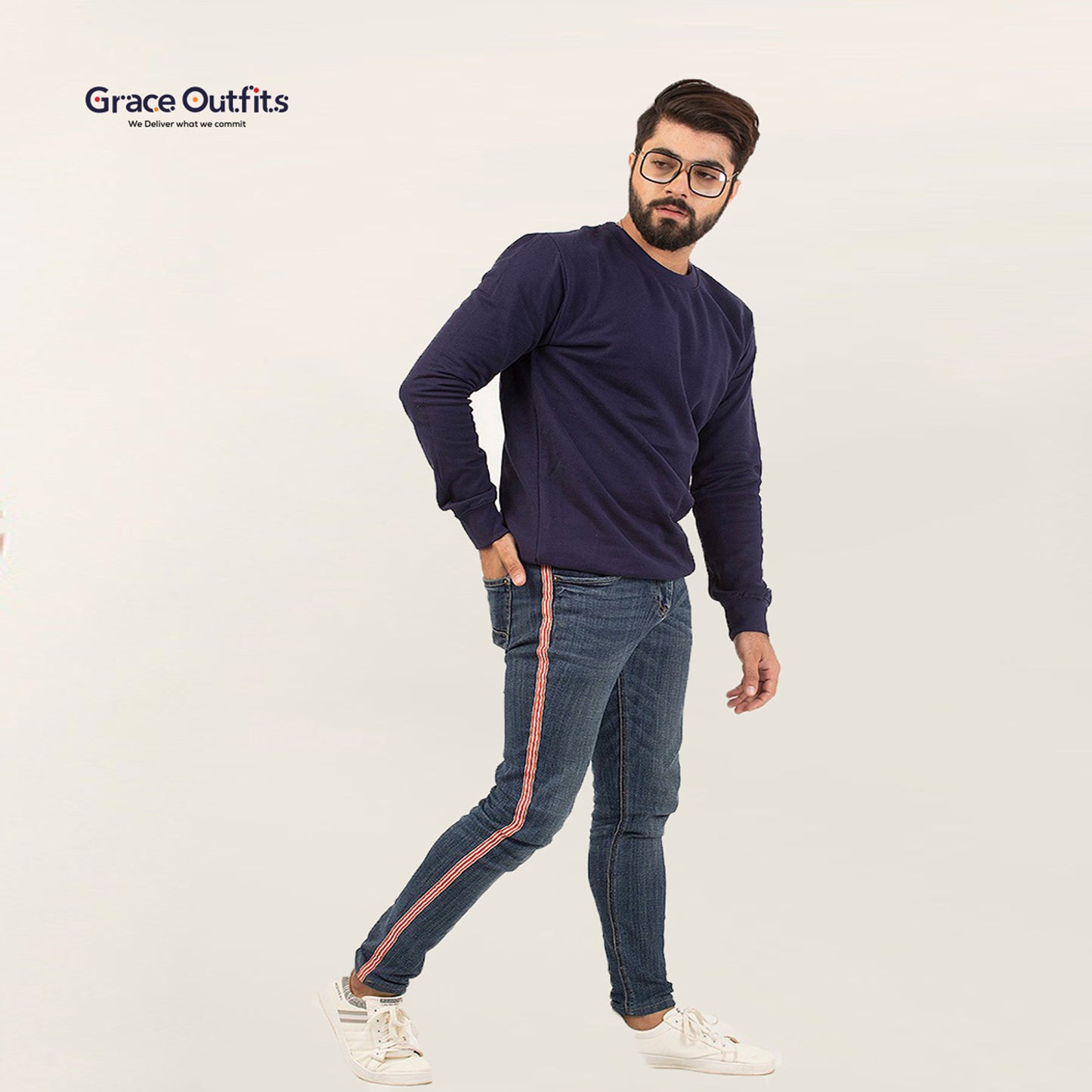 Basic Navy Blue Sweatshirt
