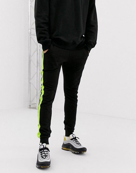 Men's Black & Neon Panel Jogger Pant