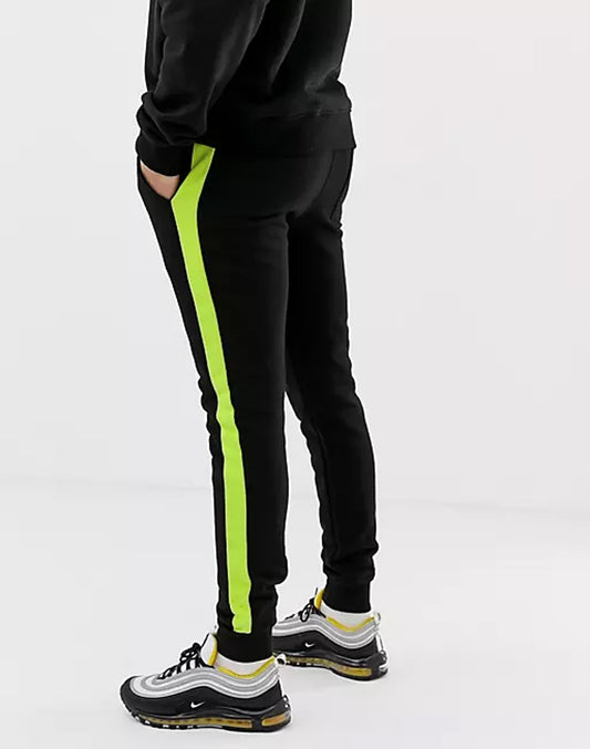 Men's Black & Neon Panel Jogger Pant