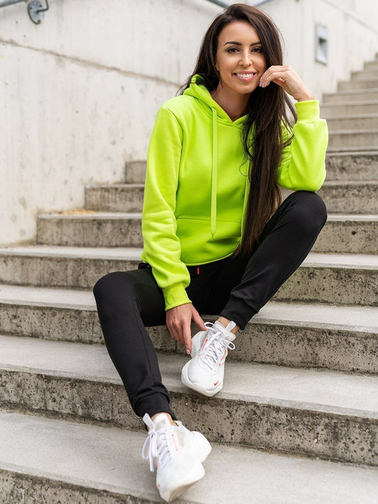 Basic Women's Neon Green Hoodie