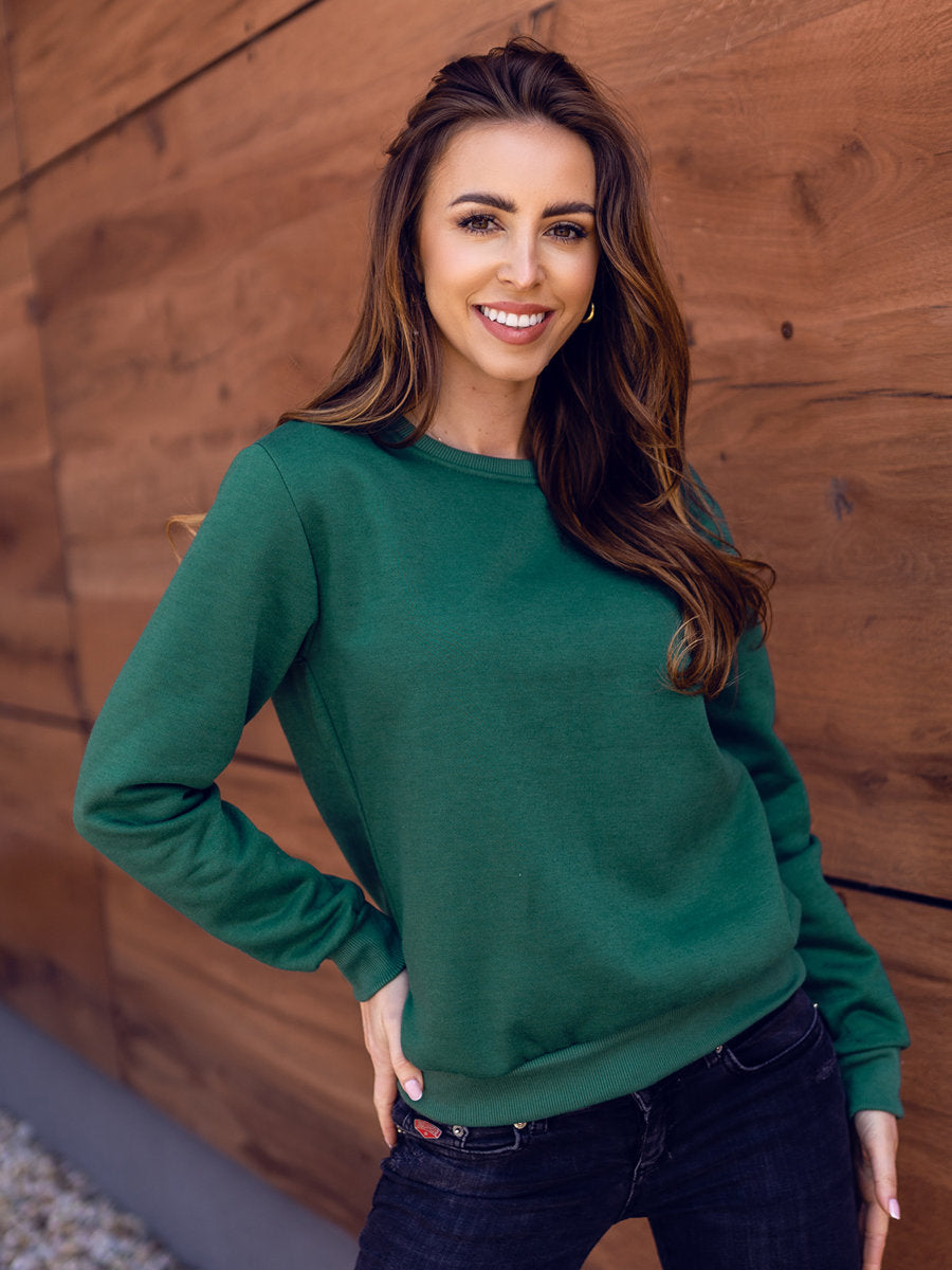 Women's Basic Olive Green Sweatshirt