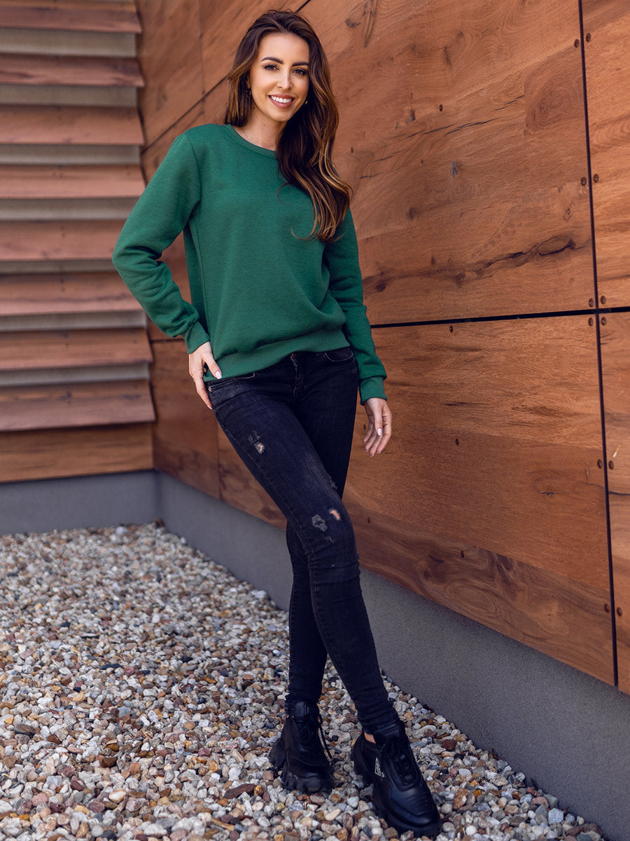 Women's Basic Olive Green Sweatshirt