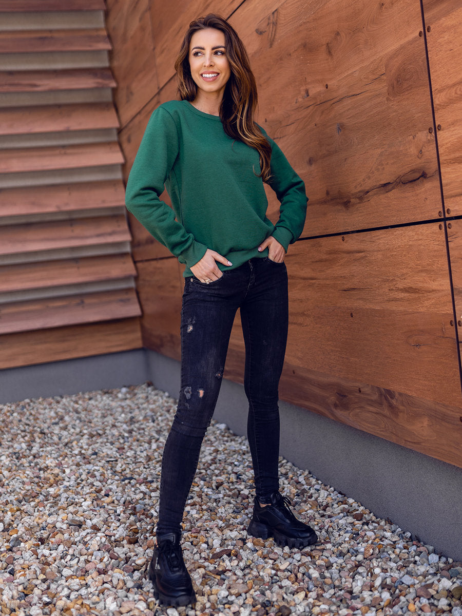 Women's Basic Olive Green Sweatshirt