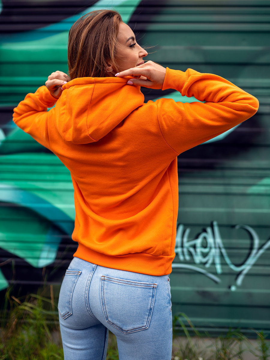 Basic Women's Orange Hoodie