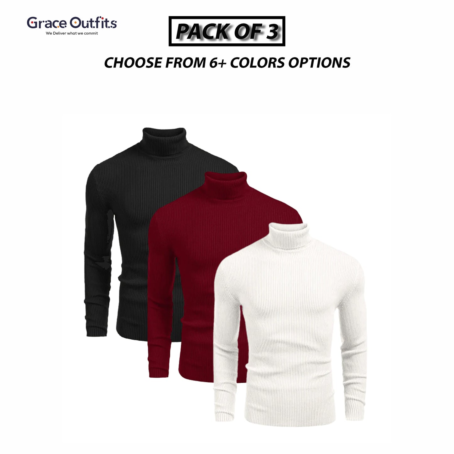 Pack of 3 High Neck