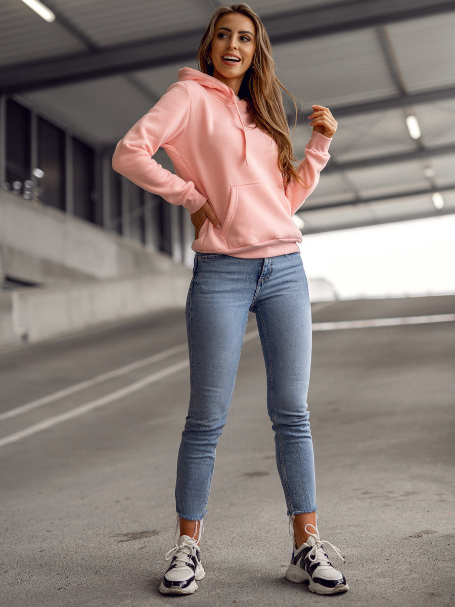 Basic Women's Pink Hoodie