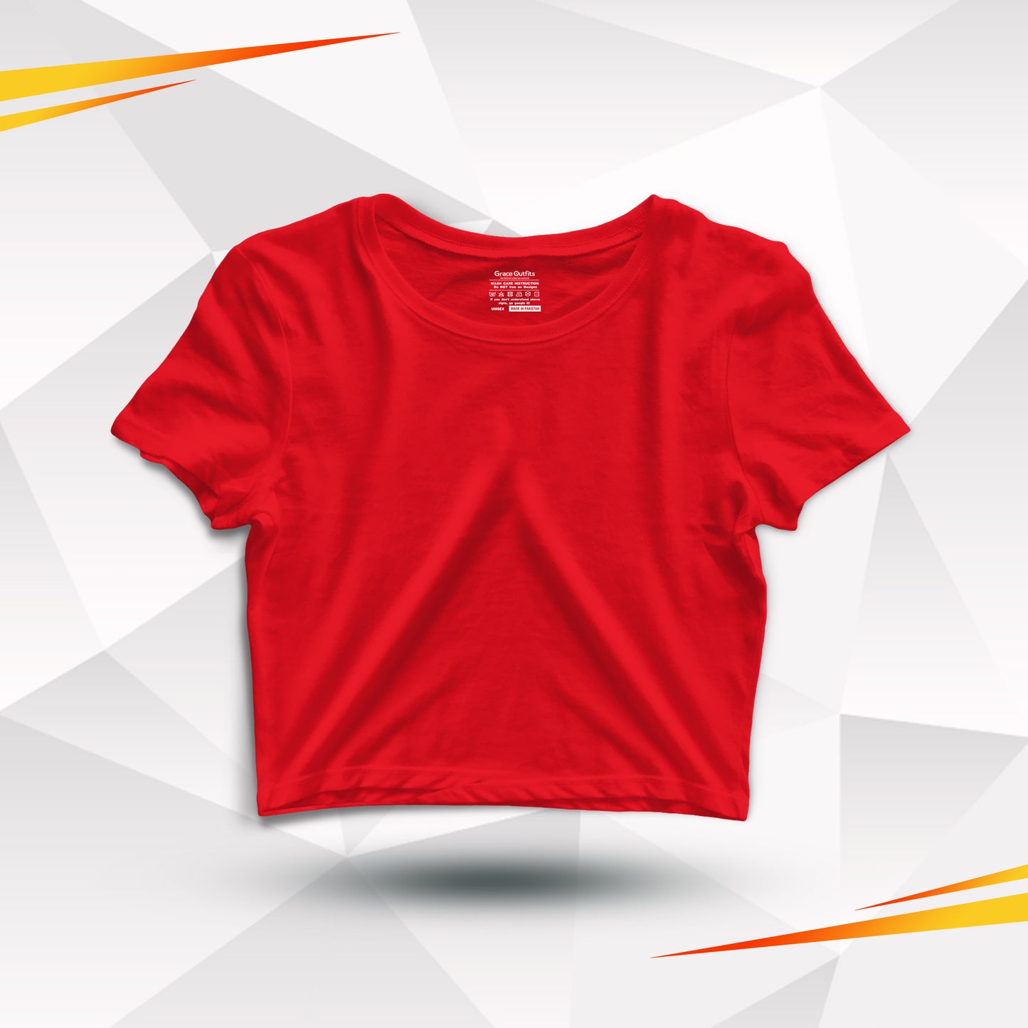 Red Basic Cotton Crop Top