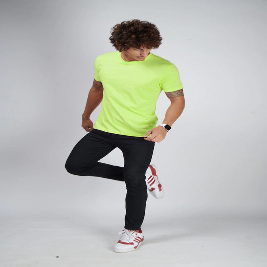 Basic Neon Green Half Sleeves T-Shirt