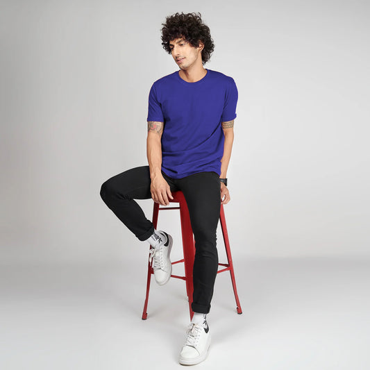 Basic Royal Blue Half Sleeves T-Shirt