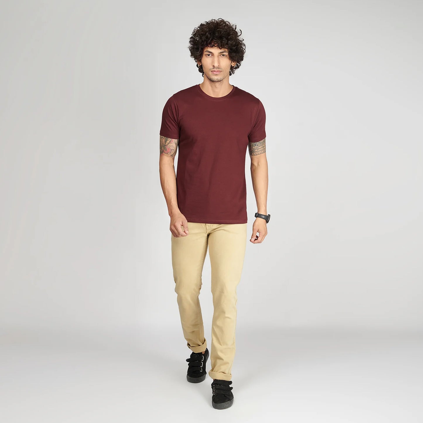 Basic Maroon Half Sleeves T-Shirt