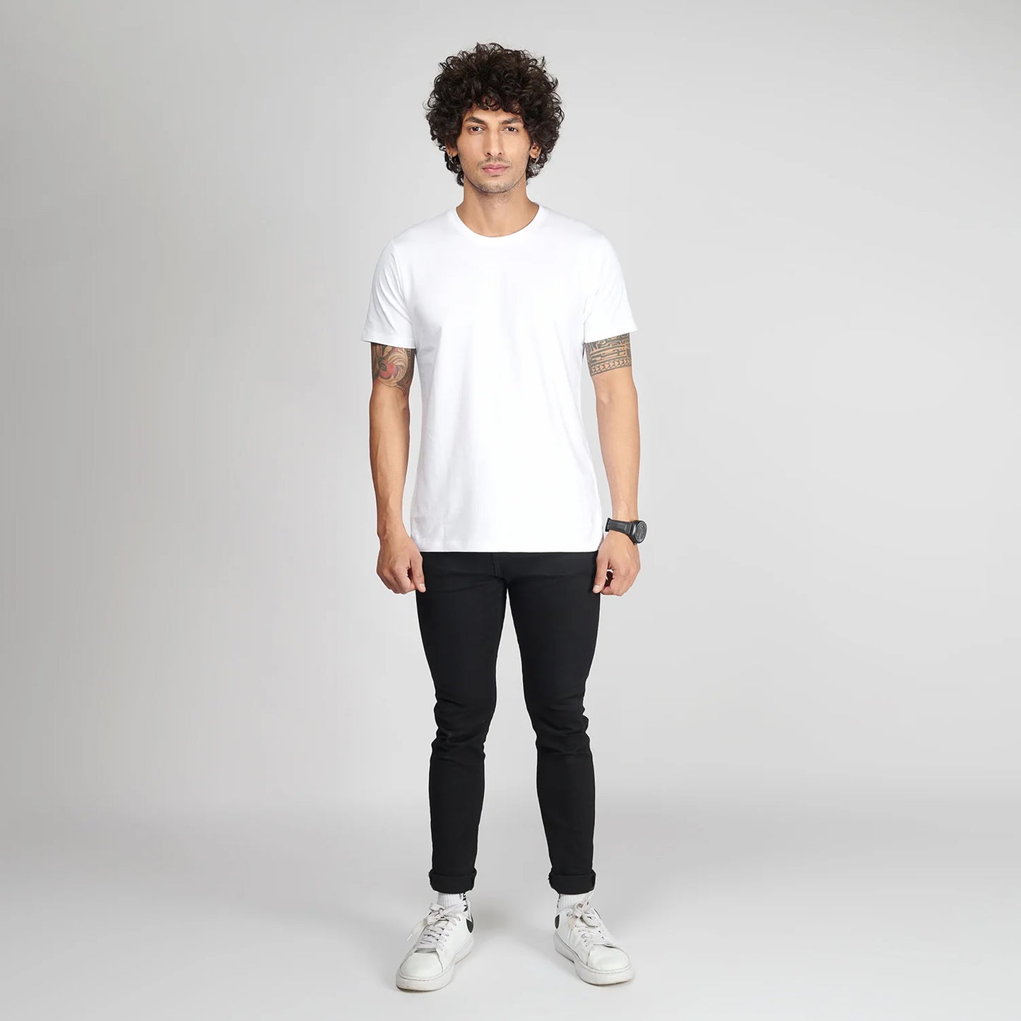 Basic White Half Sleeves T-Shirt